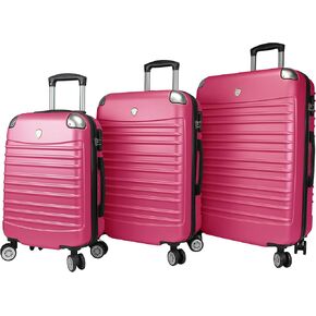 Dejuno Impact Hardside 3-Piece Spinner Luggage Set, Silver, One Size