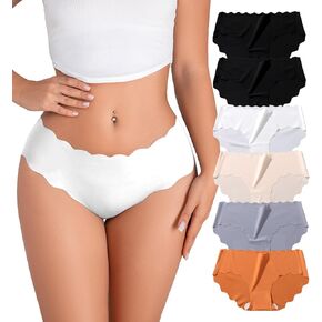 No Show Underwear for Women Panties for Women Pack, Women Seamless Underwear Wave Edge