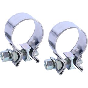 2.25" Exhaust Clamp, Butt Joint Narrow Band Muffler Seal Clamp Stainless Steel(2 PCS, 2.25 Inch)