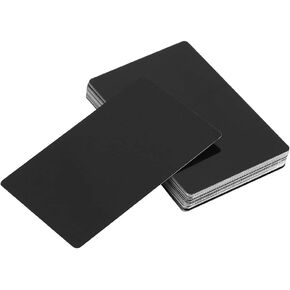 50Pcs Metal Business Cards, Black Aluminum Business Card Blanks, Stainless Steel Cards Laser Engraving Cards for House Office Customer DIY Gift Plate Cards