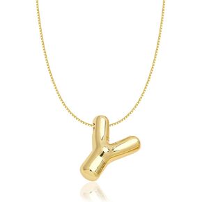 Bubble Letter Necklace Gold for Women, 18k Gold Plated Dainty Bubble Balloon Initial Necklace Puffy Name Initial Alphabet Pendant Charm Necklaces for Teen Girls Gift