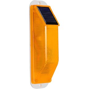Solar LED Solar Strobe Warning Light Flashing Construction Safety Road Barricade Construction Safety Signs Flash Traffic Automatic Vehicle Signal Beacon Lamp - Automatically Turn on (Yellow-12 Pack)