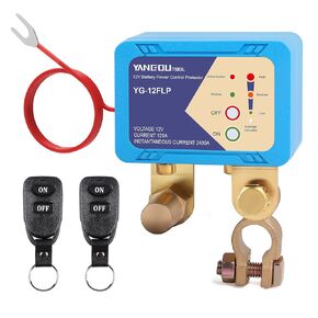 Yangoutool 12V 240A Car Remote Anti-Theft Battery Disconnect Kill Switch Cut Shut Off Power Energy Saving Protector with Leakage Indication, Anti-mispresse, Automatic Cut-Off, Alarm fonctions