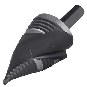 Lichamp Unibit Step Drill Bit for Metal, Genuine HSS M2 Drill Stepper Bit for Hard Metal Heavy Duty, 19 Sizes from 3/16" to 1-3/8", Spiral Grooved with Hex Drive, C2GD