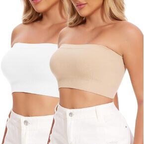 JOYSHAPER Strapless Bras for Women Seamless Bandeau Bra Strapless Wireless Comfy Tube Top Strapless Daily Bra