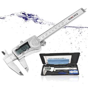Digital Caliper Micrometer Measuring Tool - Stainless Steel Electronic Vernier Calipers, 6 Inch /150mm IP54 Waterproof Accurate Gauge with LCD Screen Inch Fractions Millimeter Conversion