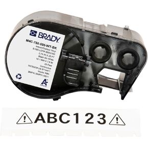Brady Authentic (M4C-750-595-WT-BK) All-Weather Vinyl Labels 0.75 in W x 25ft Black on White. for use with BMP41, BMP51, M410, M510, and M511 Label Printers. in Saudi Arabia
