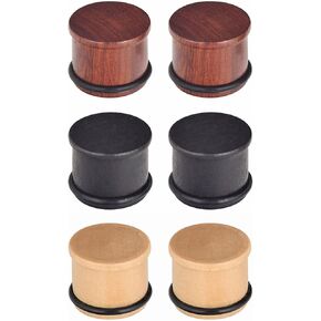 Longbeauty 6 قطعة مقاييس الأذن الخشبية المقابس خمر البني الطبيعي أنفاق الأذن الخشبية مع O-حلقة ثقب الأذن مجوهرات للنساء الرجال in Kuwait