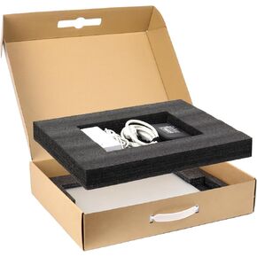 Laptop Shipping Box with Foam, Secure Laptop Box, Cardboard Mailer Box for Shipping, Fit Most 13-17 Inch Notebook Computer Packing