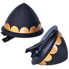 Pair of Anime Spy Anya Forger Hair Clips 3D Printed Hard Plastic Subject 007 Horns Black Cosplay Props Halloween Hair Accessories