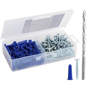 Wall Anchors, Drywall Anchors and Screws Kit #8 100PCS Self Drilling Drywall Anchor and Screws for Drywall, Sheetrock, Plaster Wall Hanging and Mounting 50-75lbs(50 Pairs)