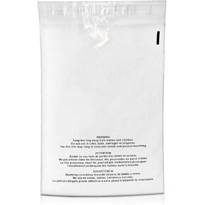 Shop4Mailers 19 x 24 Clear Plastic Flat Poly Bags with Suffocation Warning Self Seal Adhesive 1.5 Mil for Business FBA Packaging, Jewelry, Clothes, Prints, Storage – Permanent Seal (100 Pack)