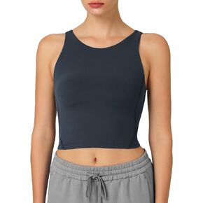 Colorfulkoala Dreamlux Womens Padded Sports Bra High Neck U-Back Yoga Running Workout Athletic Tank Top with Removable Cups