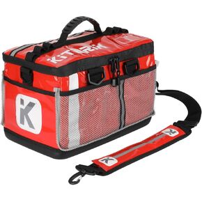 KitBrix Large Gym Bag - Waterproof Sports, Travel & Outdoor Duffle Bag - Kit & Equipment Bags for Football, Soccer, Swimming, Cycling, Running, Triathlon, Baseball, Hockey - Red