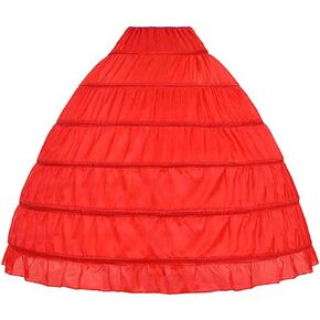 Women Crinoline Petticoat A-line 6 Hoop Skirt Slips Long Underskirt for Wedding Bridal Dress Ball Gown