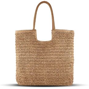 Straw Beach Bag Women: Summer Bag for Travel Vacation - Woven Tote Bag for Women