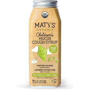 Maty's Organic Children's Mucus Cough Syrup, Made with Organic Honey, Thyme & Ginger - 6 fl oz.