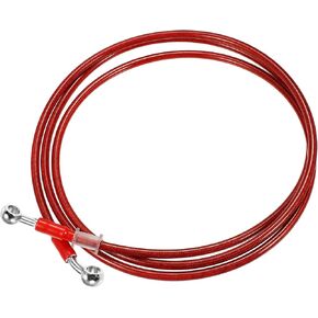 X AUTOHAUX 65cm 25.59" Length 10mm ID Motorcycle Hydraulic Brake Line Oil Hose Pipe 28° 0° Stainless Steel Braided Cable for ATV Motocross Sport Bikes Red