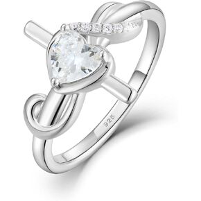 STARCHENIE Note Cross Ring for Women 925 Sterling Silver Treble Clef Jewelry Gift for Music Lover