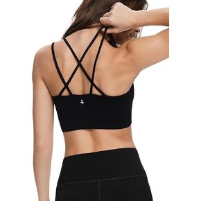 Orolay Women's Criss Cross Strappy Bra Wirefree Padded Full Coverage Cropped Comfort Tank Tops