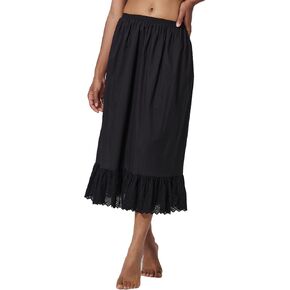 Half Slip Dress for Under Dresses Women Long Lace Skirt Extender Underskirt Non Cling 100% Cotton