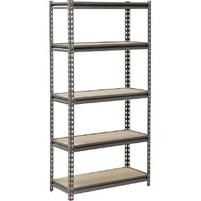 Muscle Rack UR301260PB5P-SV Silver Vein Steel Storage Rack, 5 Adjustable Shelves, 4000 lb. Capacity, 60" Height x 30" Width x 12" Depth, Silver