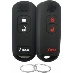 Silicone Rubber Key Fob Cover Compatible with 2010-2019 Mazda 3 6 CX-3 CX-5 CX-7 CX-9 WAZSKE13D02 KDY3-67-5DY