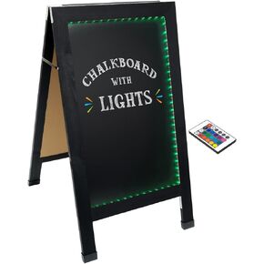 Excello Global Indestructible LED Chalkboard - Torched/Rustic