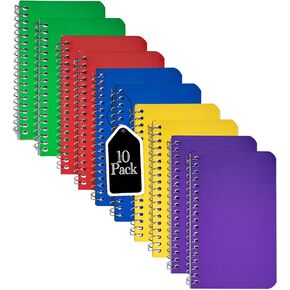 Memo Books, Wirebound Spiral Memo Pads 3x5" Inch, Lined College Ruled Paper, Pocket Notebook, Memo Pads for Home Office Accessories, Mini Note Pads - 3x5 Inch - Assorted Colors, 50 Sheets - 10 Pack