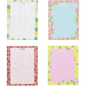 4 Pack Notepads Memo Lined To Do Tasks with Cute Fruit Design, Small 4.25x5.5