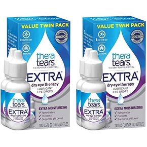 TheraTears Extra Dry Eye Therapy Lubricating Eye Drops for Dry Eyes, 0.5 fl oz Bottle