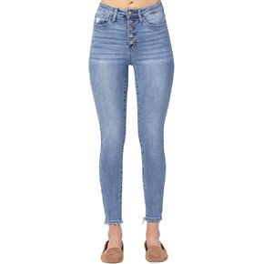 Judy Blue Women's Hi-Rise Button Fly Skinny Jeans