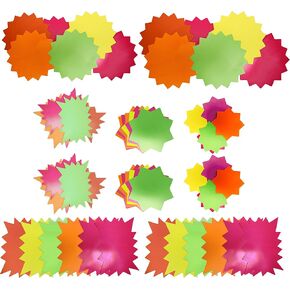 Neon Starbursts Cut-outs - Perfect for School-boards, Offices, Memos, Arts and Crafts and More! (2 Pack)