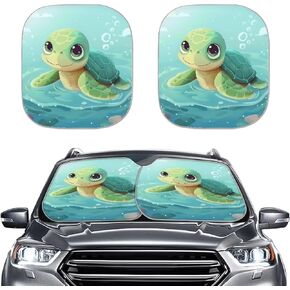 Car Front Windows Sunshade 2 Pieces Automotive Windshield Sun Shade Galaxy Forest Print Auto Shade Car Accessories for Sedans SUV Vans Trucks