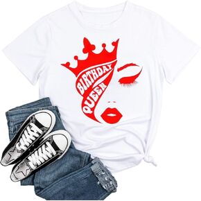 Womens Birthday Girl Shirt Casual Short Sleeve It's My Birthday Party Graphic Tee for Girl