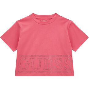 GUESS Girls' Eco Short Sleeve Rhinestone T-Shirt