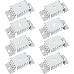 8 Pcs Trailer Stake Pocket Stainless Steel Trailer Stake Pocket Brackets Utility Metal Trailer Stake Pocket Studs for Mounting, Fit 2 x 4 Lumber Uprights Stake Post Trucks, 3/8 Inch (Silver)