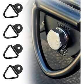 4 PCS Car V Tie Down Anchor, 2.3 x 2.2 Multifunctional Metal Hook Trunk Fixing Rail Accessory, Heavy-Duty Truck Bed Tie-Down Anchor Replacement, Universal for Cars Off-Road Vehicle (Black)