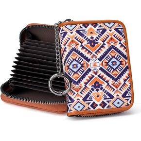 MEITRUE RFID Credit Card Holder Zipper Card Case for Ladies Small Keychain Wallets for Women