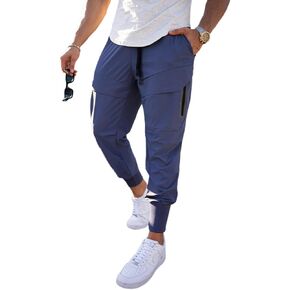 Men's Sweatpants Stay Cool High Rib Cargo Jogger Athletic Pants Fitness Running