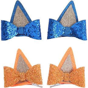 Dog Birthday Party Supplies，Blue Party Decorations Ears Hair Bow Clips