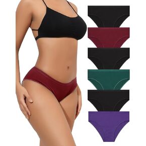 LEVAO Womens Cheeky Underwear Cotton Bikini Panties Half Back Coverage Panty Breathable High Cut Plus Size Briefs Multipack