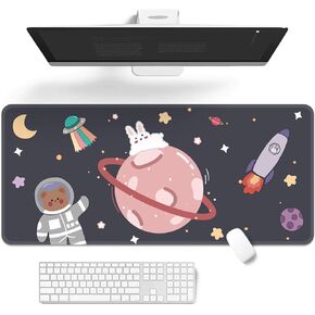 Kawaii Desk Mat,Cute Mouse Pad,Large Gaming Desk Mouse mat Cartoons Keyboard Pad,Laptop Desk Mat for Gaming, Writing, or Home Office Work 32 x 12 in