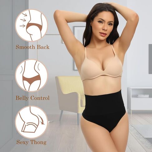 Shapewear Thong for Women Tummy Control Seamless Shaping Thong Panties Body Shaper Underwear Stomach in Saudi Arabia
