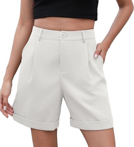 Shorts for Women Bermuda Shorts Casual Elastic Waist Wide Leg Shorts with Pockets in Saudi Arabia