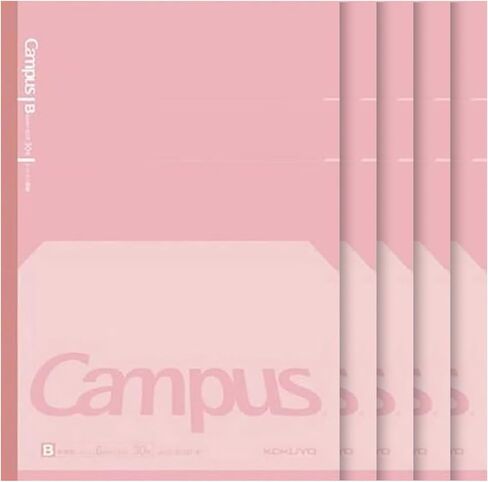 KOKUYO Campus Feels Flat Notebook, Dot B 6mm Ruled, Semi-B5, 30 Sheets, 35 Lines, Pink, 5 Pack, Japan Import (NO-FL3CBT-P) in Kuwait