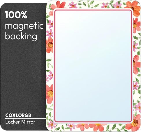 مرآة خزانة مغناطيسية للمدرسة والمكتب، مع مرآة مغناطيسية قوية للخزانة، مرآة خزانة مغناطيسية بتصميم ملون، ملحقات خزانة موثوقة تمامًا، عبوة واحدة in Kuwait