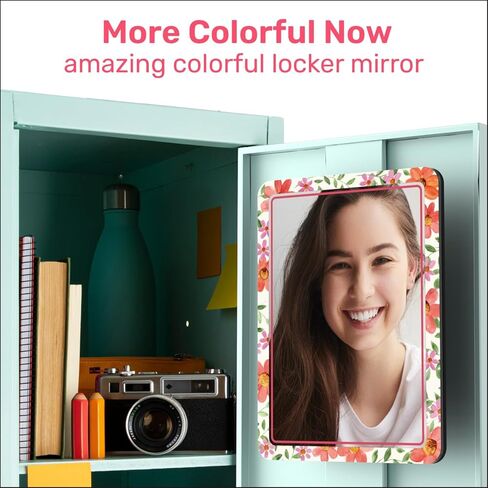 مرآة خزانة مغناطيسية للمدرسة والمكتب، مع مرآة مغناطيسية قوية للخزانة، مرآة خزانة مغناطيسية بتصميم ملون، ملحقات خزانة موثوقة تمامًا، عبوة واحدة in Kuwait