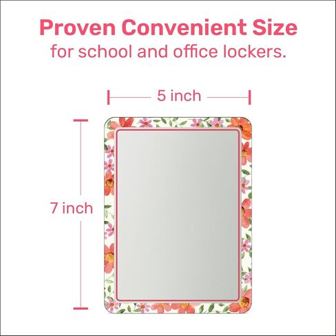مرآة خزانة مغناطيسية للمدرسة والمكتب، مع مرآة مغناطيسية قوية للخزانة، مرآة خزانة مغناطيسية بتصميم ملون، ملحقات خزانة موثوقة تمامًا، عبوة واحدة in Kuwait
