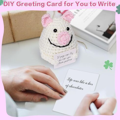 Positive Crocheted Potato with Affirmations Cards Emotional Support Crochet Positive Energy Gifts for Women Friends Christmas Gag Gift (Lightbrown, 1P) in Saudi Arabia